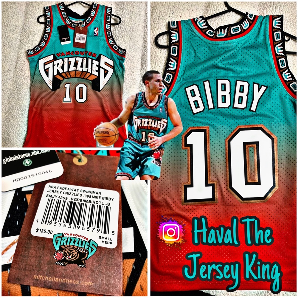 Mitchell & Ness Mike Bibby Red/Teal Vancouver Grizzlies 1998/99 Hardwood Jersey